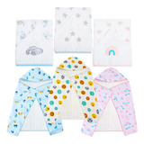 Kit 2 Toalha Bebe Com Capuz Bordado Forrada Em Fralda Soft