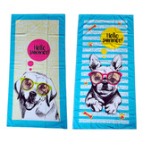Kit 2 Toalhas De Banho Praia Piscina Aveludada Pets Cachorro