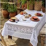 Kit 2 Toalhas Para Mesa 6 Lugares - Toalha De Renda Coqueiro E Toalha Pvc Cristal Impermeável. Medida Das Toalhas 1,40m Largura X 2,00m Comprimento.