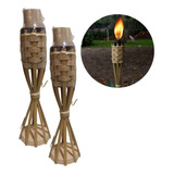 Kit 2 Tocha Bambu 35cm Lamparina