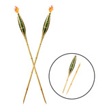 Kit 2 Tocha Bambu Iluminação Querosene Fogo Desmontável