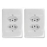 Kit 2 Tomada Dupla 20a 2p t 250v Separada Embutir 4x2 Ilumi Cor Branco