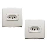 Kit 2 Tomadas 20a Embutir Madeira Moveis Painéis Racks Fixação Fácil Furação Redonda Com Serra Copo