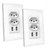 Kit 2 Tomadas Usb De Parede Turbo Bivolt Carrega Celulares