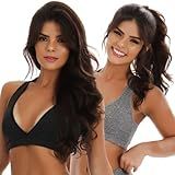Kit 2 Top Fitness Nadador Decotado Com Tela Suplex Academia Fitness Sem Bojo Treino Funcional Wega BR Alfa GG Regular Kit Top Fitness Preto 