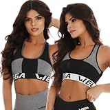 Kit 2 Top Fitness Tela Nadador Fit Topper Sem Bojo Suplex Academia Topp Feminino Treino Funcional Wega BR Alfa G Regular Kit Top Fitness Preto 