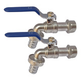 Kit 2 Torneira De Jardim Tanque Esfera Metal Quintal 1 2 Pol