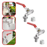 Kit 2 Torneira Para Jardim 1 2 Adaptador 3 4 Com Bico