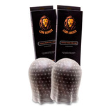 Kit 2 Toucas Silicone Reflexo Alinhado Leon Barber Tam P