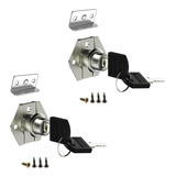 Kit 2 Tranca Gaveta Fechadura Chave Porta Moveis Escritorio