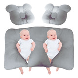 Kit 2 Travesseiro Bebe Anatômico Almofada Amamentação Gemeos