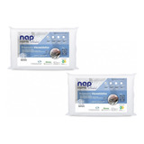 Kit 2 Travesseiro Nasa Nap Perfil Baixo 10cm Capa Algodão Promoçâo