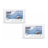 Kit 2 Travesseiro Nasa Nap Perfil Baixo 10cm Capa Algodão