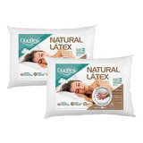 Kit 2 Travesseiros Natural Látex Slim Perfil Baixo Duoflex