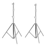 Kit 2 Tripés Iluminação Profissional 2 8m Cap 8kg Aço Inox