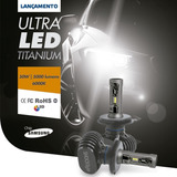 Kit 2 Ultra Led Shock Light Titanium H7 6000k 10000 Lm Novo