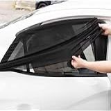 Kit 2 Un - Protetor Solar Para Vidro Do Carro Bebê Criança Capa Tecido Envolve A Porta Do Carro -Preto-