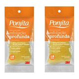 Kit 2 Un Esponja De Banho Esfoliação Profunda Ponjita 3 M