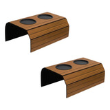 Kit 2 Un Esteira Porta Copos Suporte Braço Sofá Mdf Caramelo