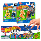Kit 2 Un Hotwheels Fingerboard Skate Dedo Profissional Tênis