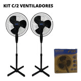 Kit 2 Un Ventilador Pedestal Coluna 40cm 127v 45w Silencioso