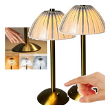 Kit 2 Unid Abajur Toque Cristal Quarto Cama Criado Mudo T35