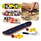 Kit 2 Unidade Skate De Dedo Mini Com Lixa Fingerboard Top