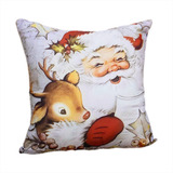 Kit 2 Unidades Capa Almofada Estampas De Natal Decorativas