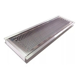 Kit 2 Unidades Grelha Ralo Linear Perfurada Em Inox 10x80cm