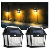 Kit 2 Unidades Luminária Solar Sensor Presença Recarregável