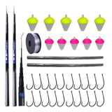 Kit 2 Vara Telescopica Retratil 4 0m Anzol Chumbo Boia Linha