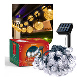 Kit 2 Varal Lâmpadas Pisca Luzes Externa Natal Solar 30 Leds
