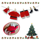 Kit 2 Varal Natalino Roupa Soft Papai Noel Decoração Natal