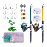 Kit 2 Varas De Pesca Com Molinete Ultra Light Completo Linha