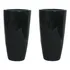 Kit 2 Vasos De Fibra De Vidro Preto 56x30cm Vietnamita Pilao