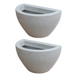 Kit 2 Vasos Decorativos De Parede Meia Lua Escovado N1