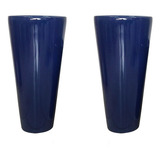 Kit 2 Vasos Fibra De Vidro Estilo Vietnamita Azul 80cm