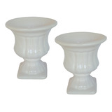 Kit 2 Vasos Grego Em Cerâmica Para Decoração Casa Mesa Festa
