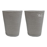 Kit 2 Vasos N1 Texturizado Planta Flor Jardim Moderno Prato