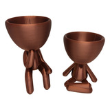 Kit 2 Vasos Sentados Suculentas Robert Plant Decoração Decor