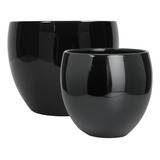 Kit 2 Vasos Vietnamita Fibra De Vidro Pequeno Grande Preto