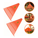 Kit 2 Vassouras Plástica 22 Dente Rastelo Jardim Tramontina Cor Laranja