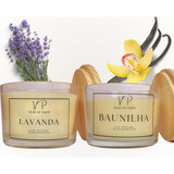 Kit 2 Velas Aromáticas Perfumada Baunilha E Lavanda 100g