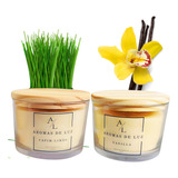 Kit 2 Velas Aromáticas Perfumada Capim Limão E Vanilla 100gr