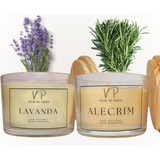 Kit 2 Velas Aromáticas Perfumada Lavanda E Alecrim 100g