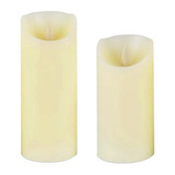 Kit 2 Velas De Led Gigante Parafina Chama Viva 15 E 20 Cm