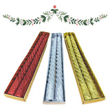 Kit 2 Velas Natalina Espiral Prata Natal Castiçal Decorada