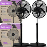 Kit 2 Ventilador De Coluna Regulável 5 Pás Turbo Power 75w Premium Marqs Home