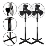 Kit 2 Ventilador Pedestal Silencioso Ajustável Preto 110v