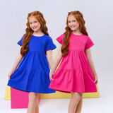 Kit 2 Vestido Infantil 3 Maria Rodado Casual Moda Princesa